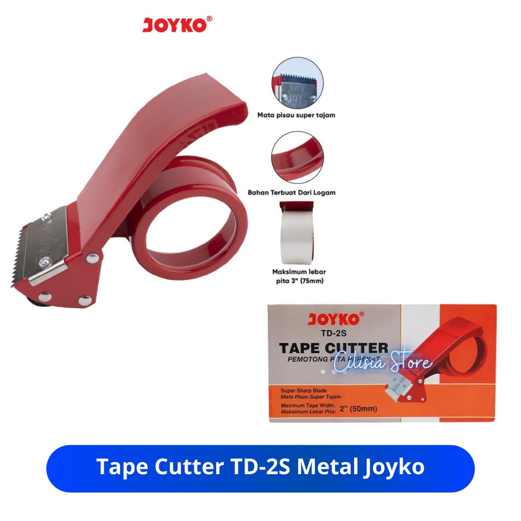 

Tape Dispenser / Tape Cutter TD-2S Metal Joyko / Pemotong Lakban