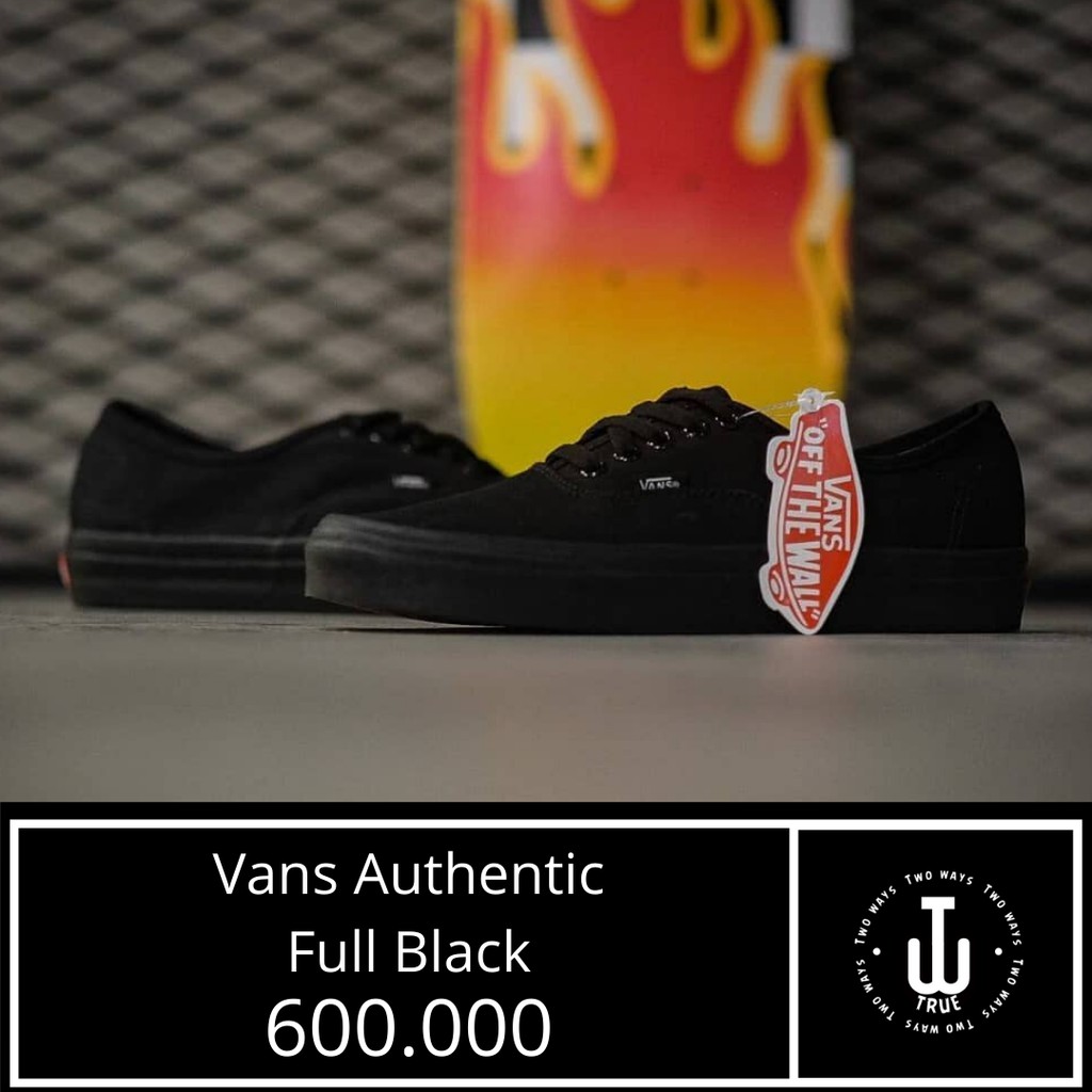  Sepatu  Vans  Original  Vans  Authentic  Black Black Global 