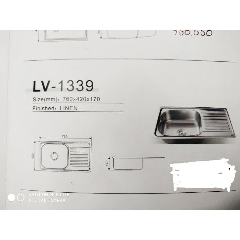 Sink Cuci Piring Lavenia 1339 Original