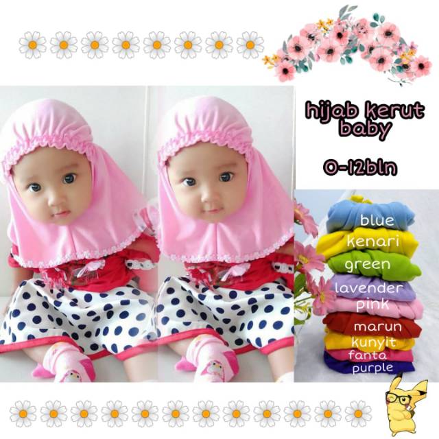 JILBAB BAYI KERUT /JILBAB BAYI/JILBAB ANAK/JILBAB BALITA