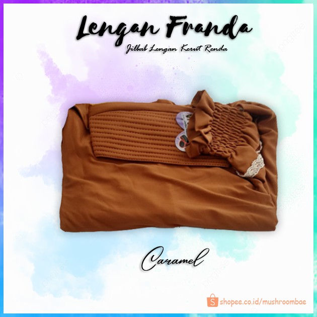 Jilbab Lengan Franda Hijab Lengan Syari Renda by Azlia-Caramel