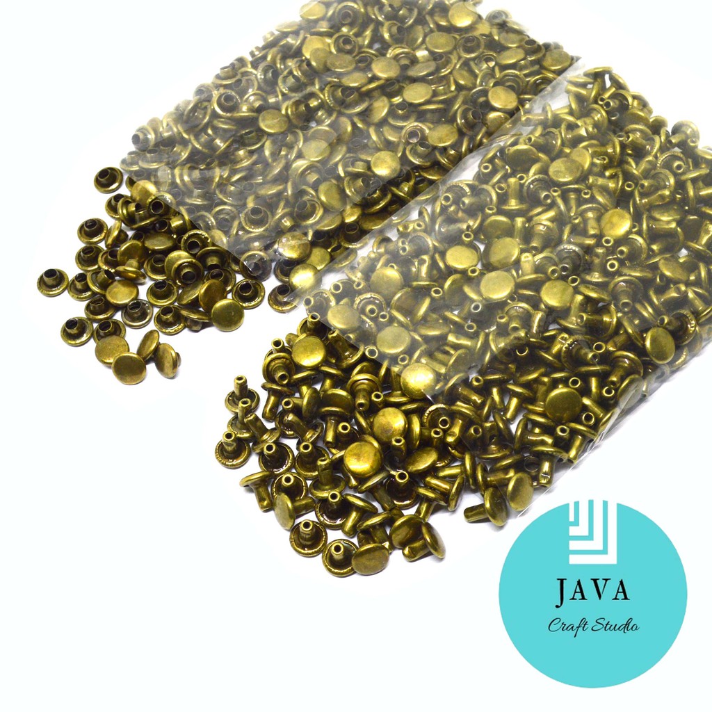 PAKU KELING CENTANG 8 MM BOLAK BALIK PER 100 SET ANTIKGOLD V 106 D ATG