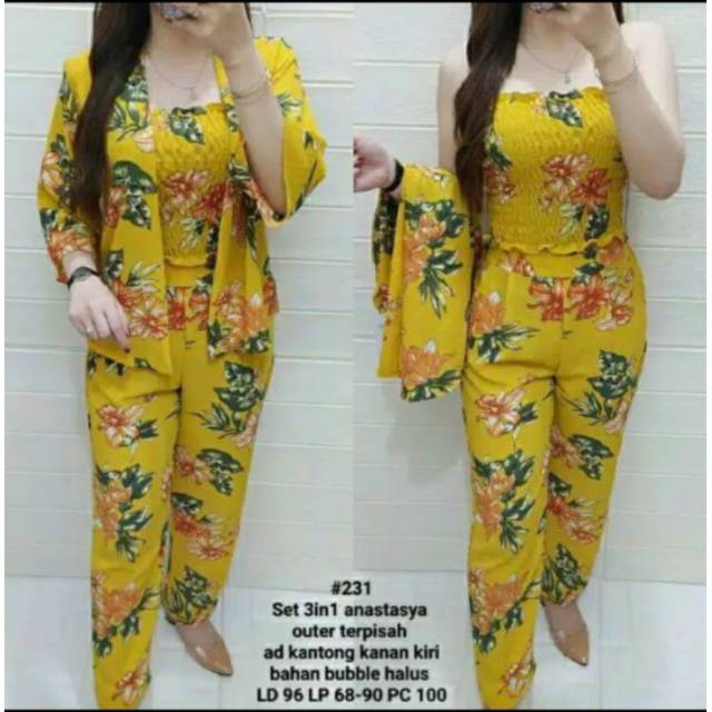 winsstore85 set jumpsuit 3in1 bunga