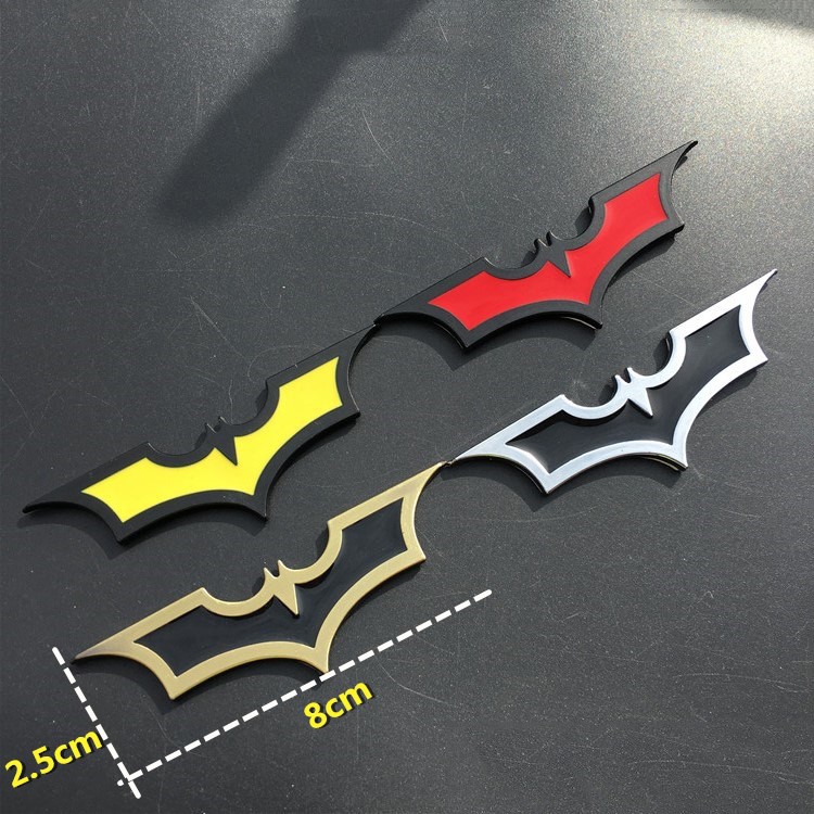 1x Stiker Lencana Emblem Logo Batman Hero Logam Universal untuk Mobil