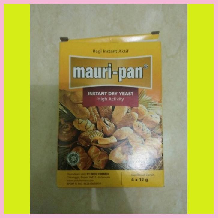 

INSTANT DRY YEAST+MAURI-PAN 1BOX 4SACHET+RAGI INSTANT AKTIF UNTUK ROTI