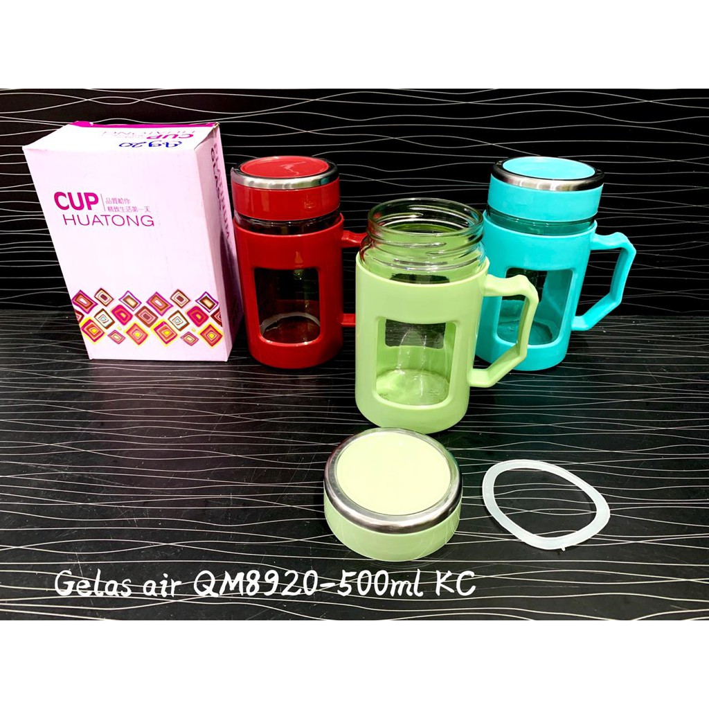 BOTOL KACA CANGKIR 500ML - GELAS AIR KACA - THUMBLER GLASS BOTOL MINUM AIR APANAS DINGIN TERMOS