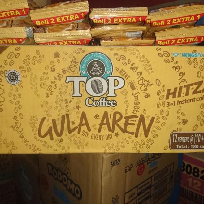 

[PRODUK 7ZMR0] [1 RENCENG SI 15 SACHET] Top Kopi GULA AREN Coffee Instant 22 gr Wings Food PROMO 22gr Renteng RGB