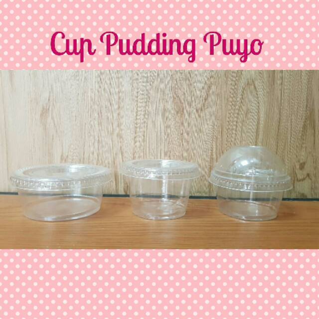 Cup Pudding Puyo/ Cup Pudding Plastik ukuran 130 & 155 ml Tutup Rata