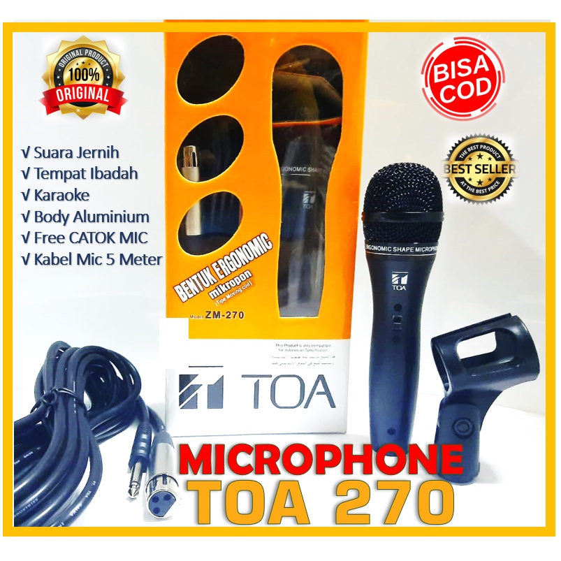 Mic Toa Zm 270 Dynamic (Mic Dynamic Toa 270) DUA TUJUH PULUH