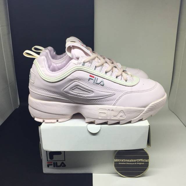 Sepatu FILA DISTRUPTOR II Baby Pink BNIB IMPORT
