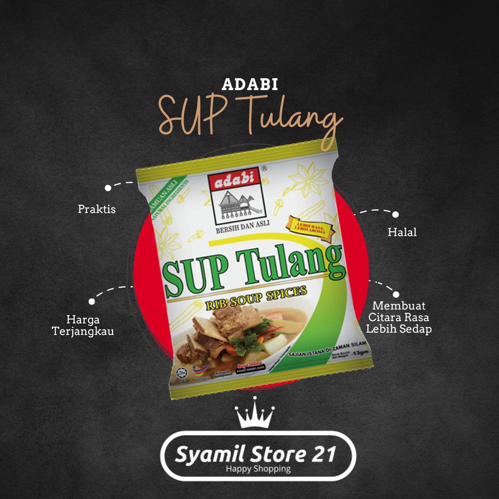 

Adabi Bumbu SUP Tulang Malaysia 13 gr