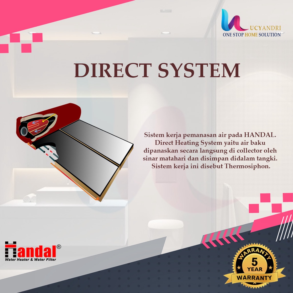 Solahart Handal Direct Heating 151 Red | Pemanas Air Matahari