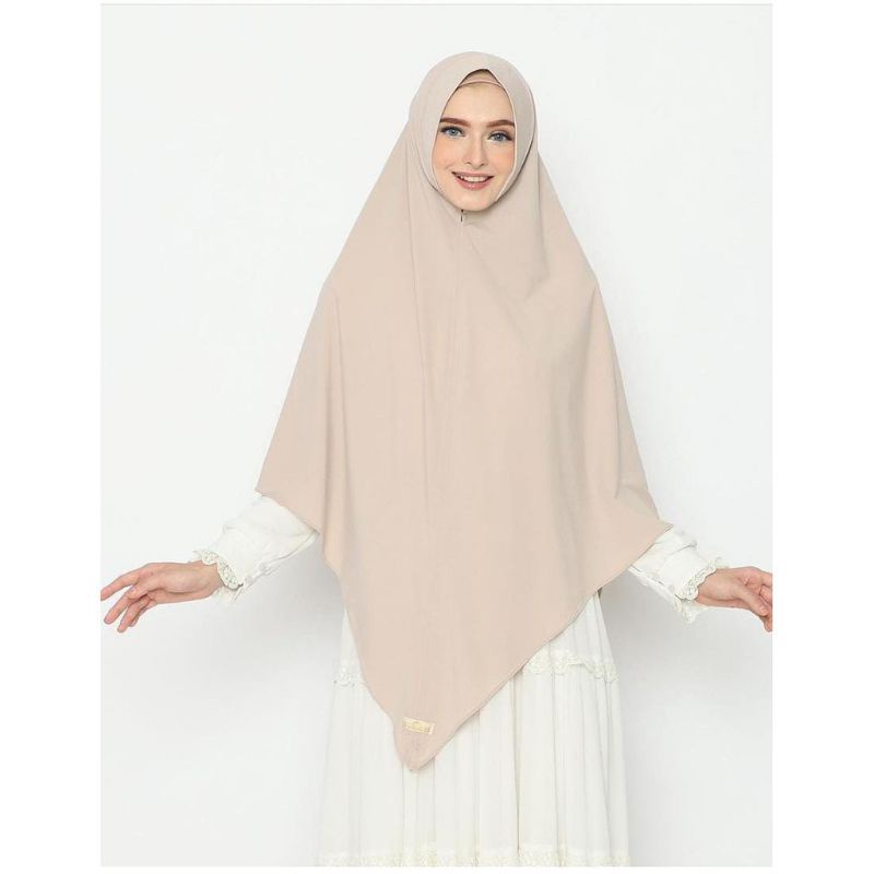 KHIMAR JERSEY JUMBO V KHIMAR SYARI VALENSHAQUEEN Valensha queen grosirjilbab-Creamy Latte