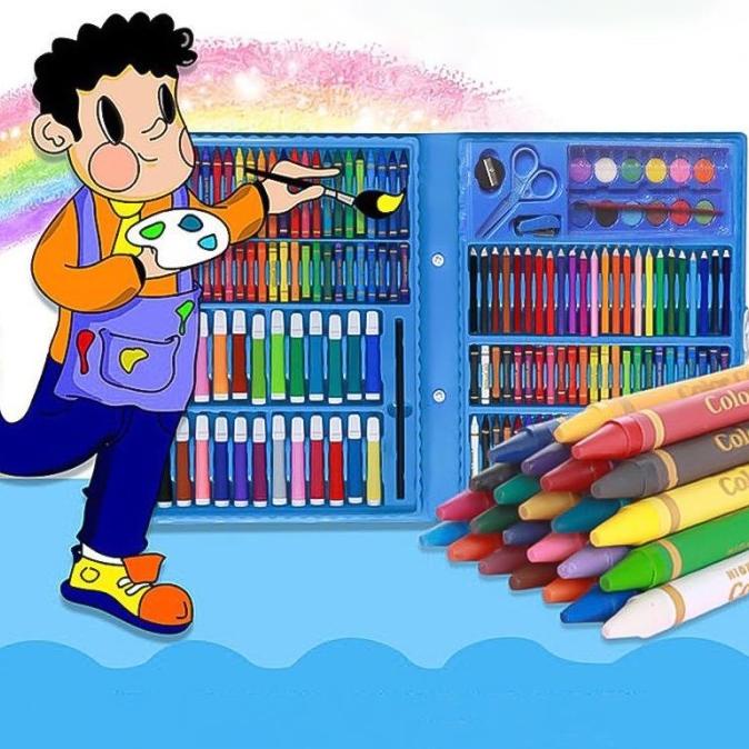 

Art Set isi 150pcs Pensil Warna Set Anak Crayon Komplit Alat Lukis Set