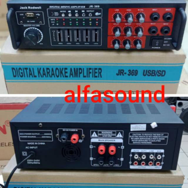 AMPLIFIER JACK RODWELL JR 369 AMPLI JACK RODWELL JR369 BLUETOOTH USB