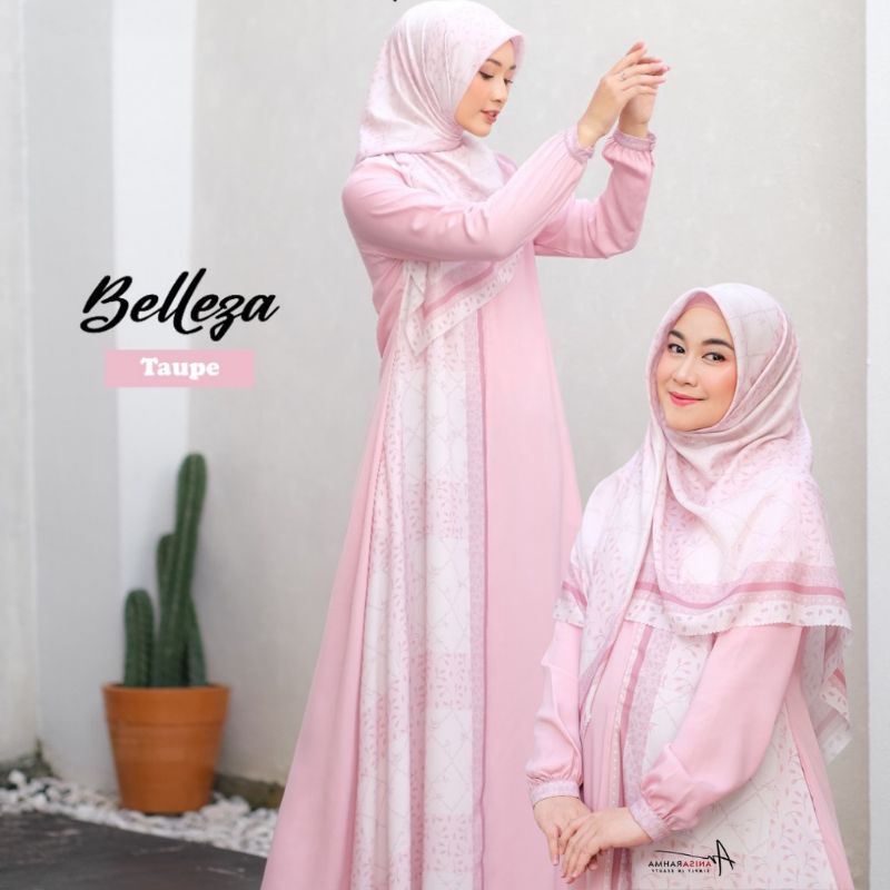 Set Gamis Dress Syari Premium Branded Biru Muda - Pink - Coklat tua - Coksu - Coklat Susu - Mocca - 