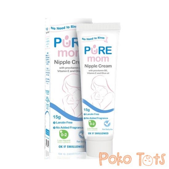 Pure Mom Nipple Cream 15gr Krim Puting Susu Pure Baby PureBB WHS