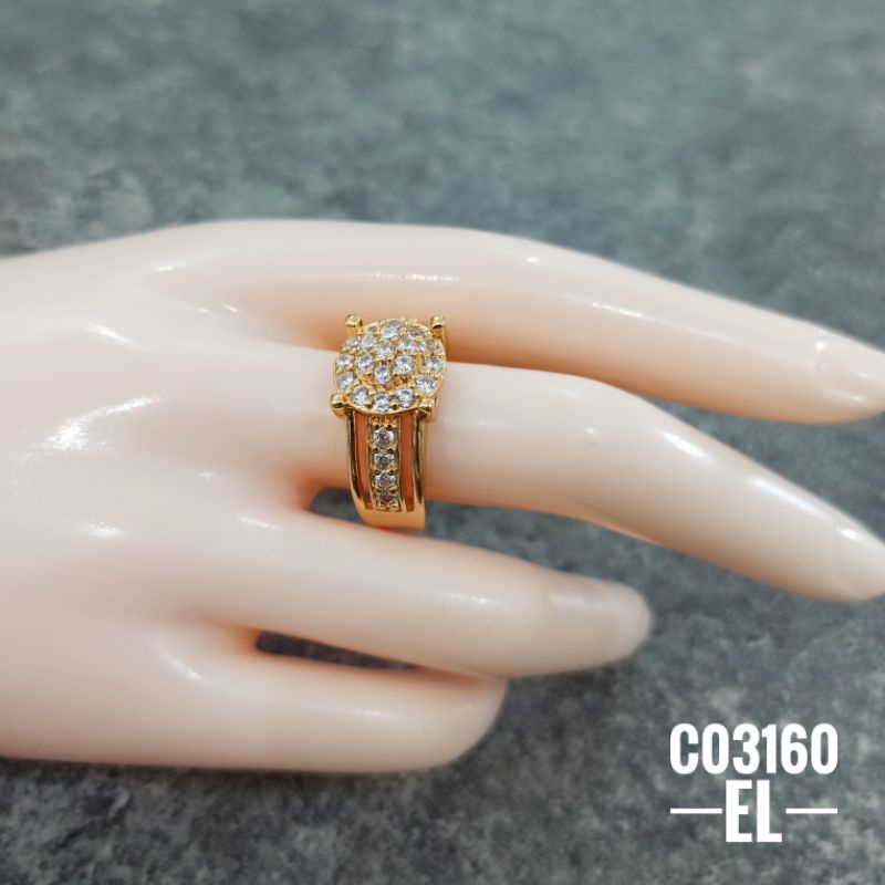 Cincin Fashion Rhodium Mewah Gold C03160