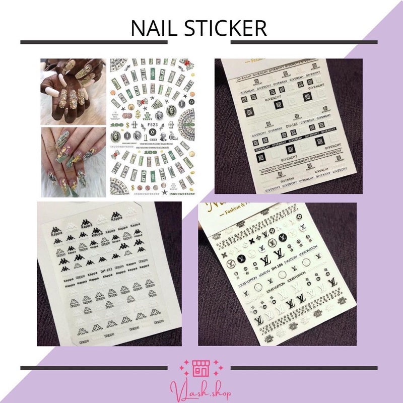 NAIL STICKER *new* stiker kuku logo brand dollar