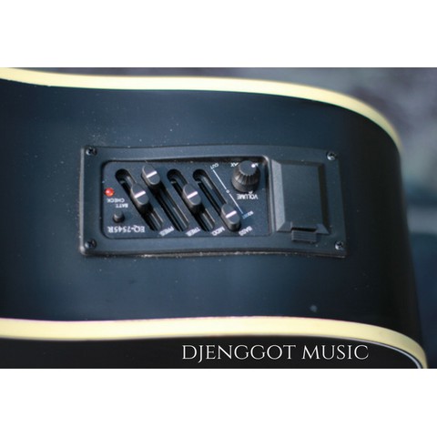 GITAR AKUSTIK ELEKTRIK BLACKDOFF eq7545 include softcase - Hitam