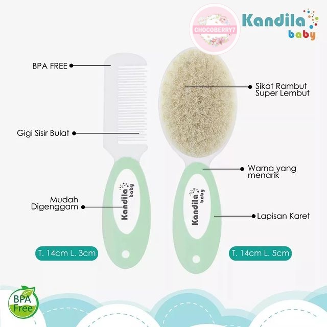 Kandila Baby Comb and Brush Set Sikat dan Sisir Bayi KDL009