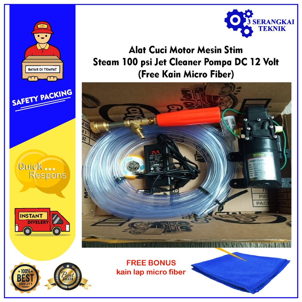 Alat Cuci Motor Mobil Mesin Stim Mini 12 Volt 100 Psi Jet Cleaner