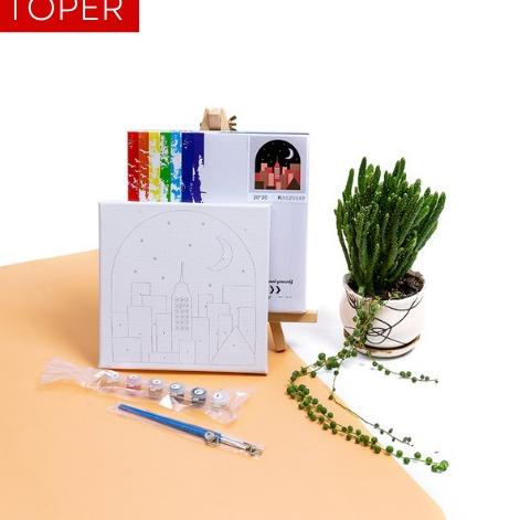 

(K1R1) TOPER Paint By Number Kit DIY 20x20 Canvas (Free Kuas dan Cat Air) Painting Set/ Canvas Lukisan 20x20 //Promo@bulanan