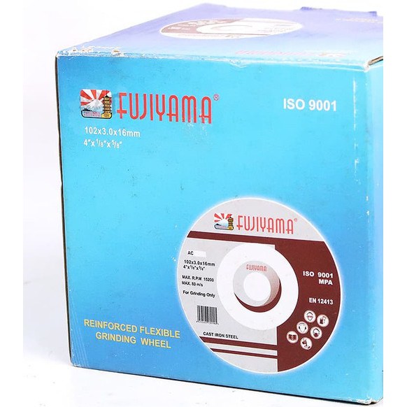 Batu Potong Flexible / Mata Gerinda Besi Grinding Wheel 4&quot; x 3 x 16mm FUJIYAMA 4 inch Flexibel tebal