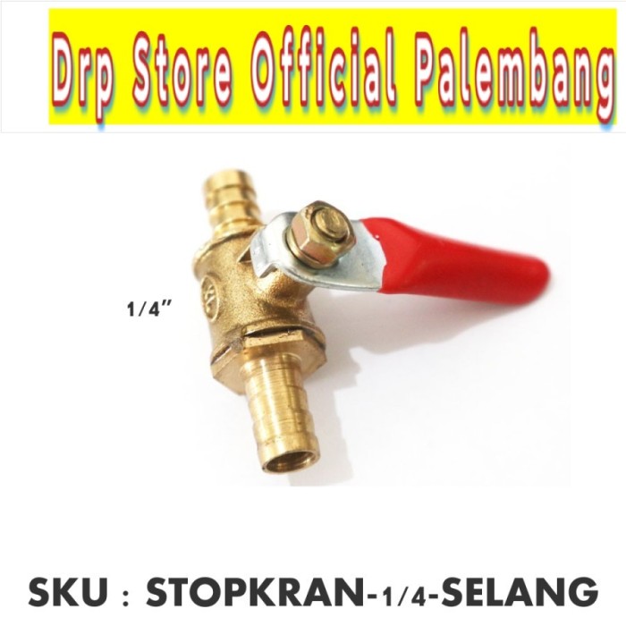 Stop Kran Angin Kompresor 1/4&quot; - Air Cock - Selang ke Selang