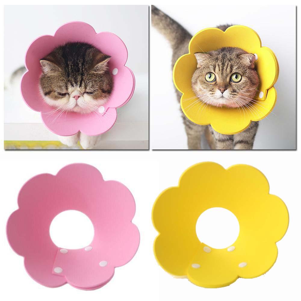 Nickolas1 Pets Kerah Pelindung Bentuk Bunga Adjustable EVA Operasi Anti Gigit Penyembuhan Luka Anti-Jilat Kerah Elizabeth