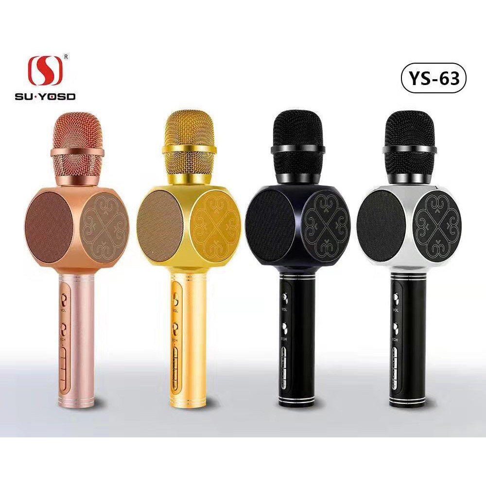 YS 63 Mic Wireless Bluetooth Karaoke LED RGB Microphone Speaker KTV Efek USB Player Q7 Q9