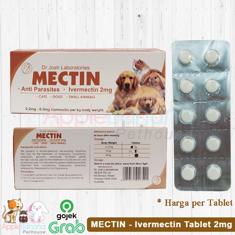 Jual Mectin Obat Scabies Jamur Kutu Anti Parasites Hewan Ivermectin 2mg Indonesia Shopee Indonesia