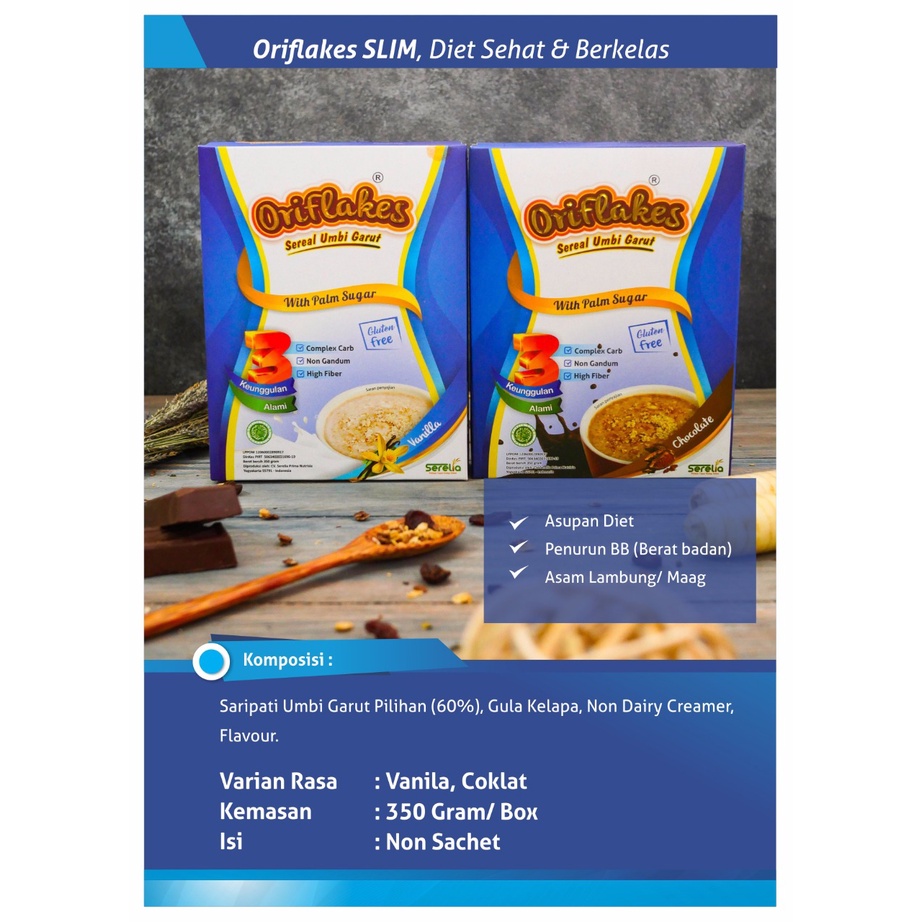 

ORIFLAKES Slim Diet Sereal Umbi Garut Asam Lambung Gerd Maag
