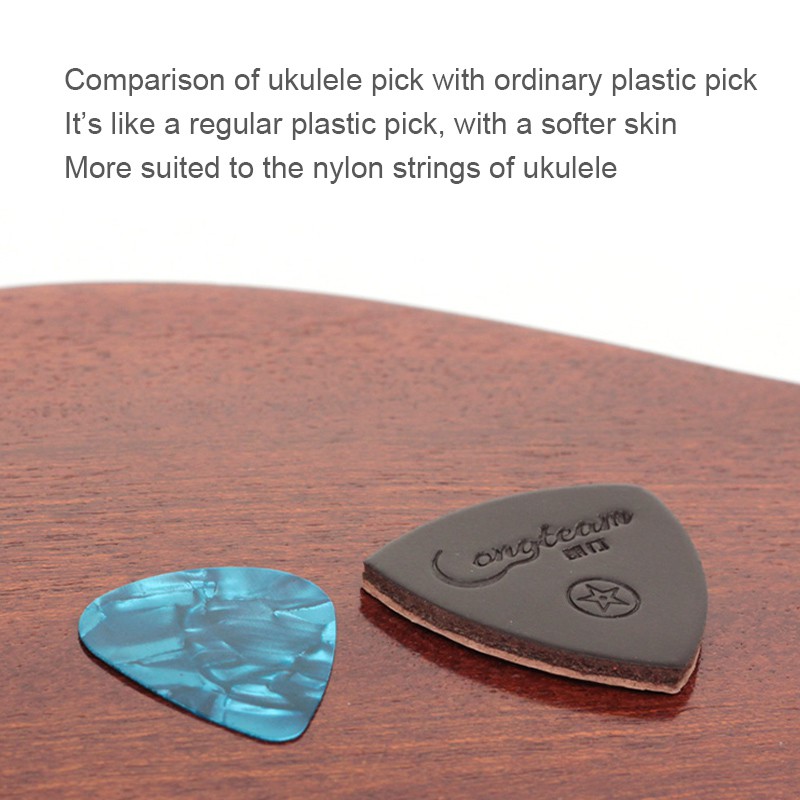 3pcs / lot Pick Gitar Ukulele Bahan Kulit Sapi Ukuran 3mm Warna-Warni