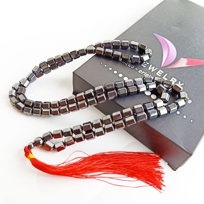 Tasbih Kalung Magnet Tabung Cutting 99 Butir - Vee Kalung Terapi