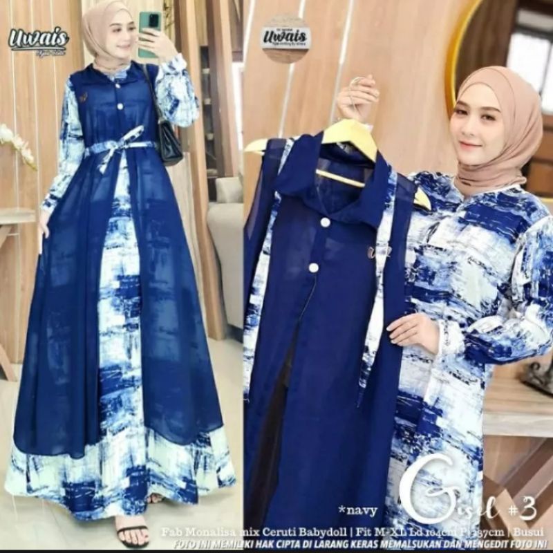 Gamis 2 in 1 Giselle Murah | Busui | Gamis Cantik trs10