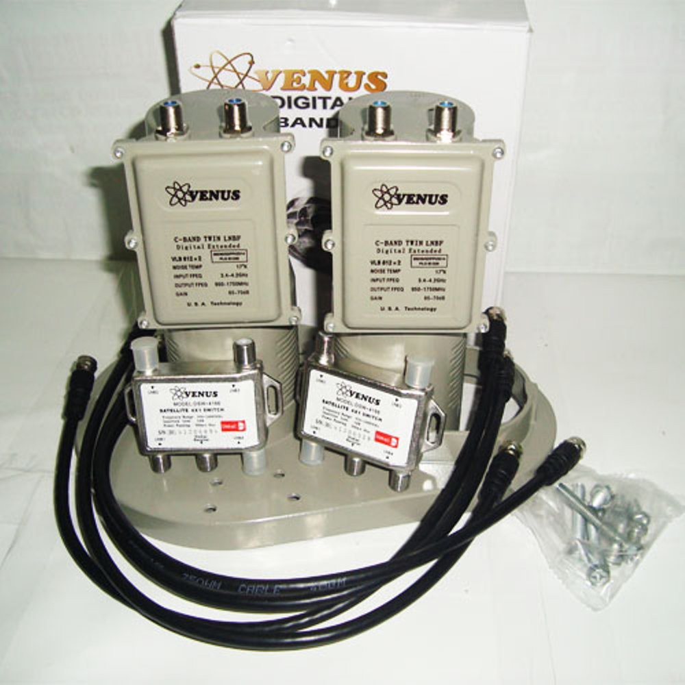 Unik Lnb Venus Parabola 2 In 1 C Band VLB Duo 8122  2 Satelit 2 Receiver  Murah