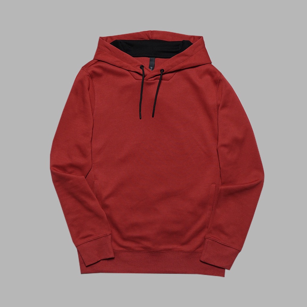 BRANDED PREMIUM - HOODIE BY H&M PULLOVER ORIGINAL MERAH MAROON BARU - PAKAIAN DISTRO ORI HODI OVERSI