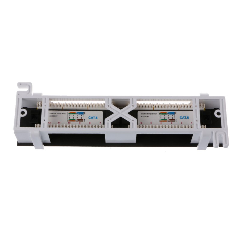 btsg 12 Port CAT6 Patch Panel RJ45 Networking Wall Mount Rack Mount Bracket