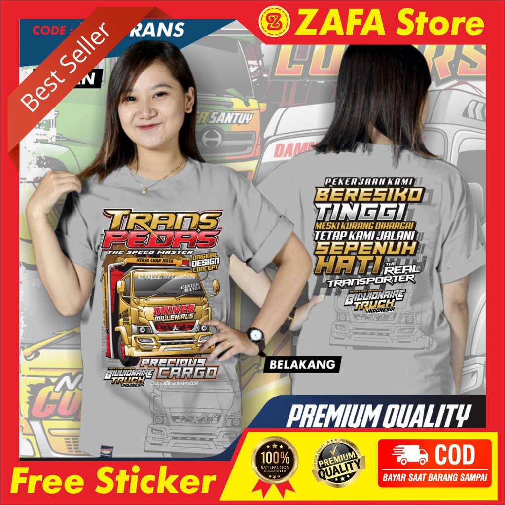Kaos Trans Pedas Billionaire Truck Artikel Cabe Bahan Katun