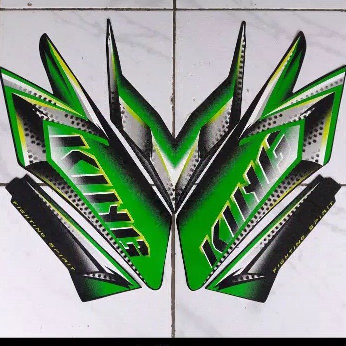 stripping sticker lis motor standar Yamaha RX_KING Tahun 2008 warna hijau ready stock