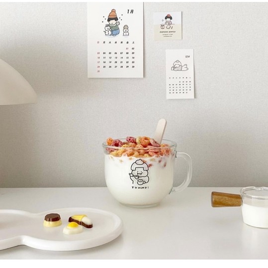 Mug Kaca Sereal / Mug Sereal Korea/ Cereal Mug Lucu