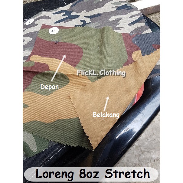 Bahan Kain Loreng Camo Stretch Melar Militer Tentara Ormas Rollan