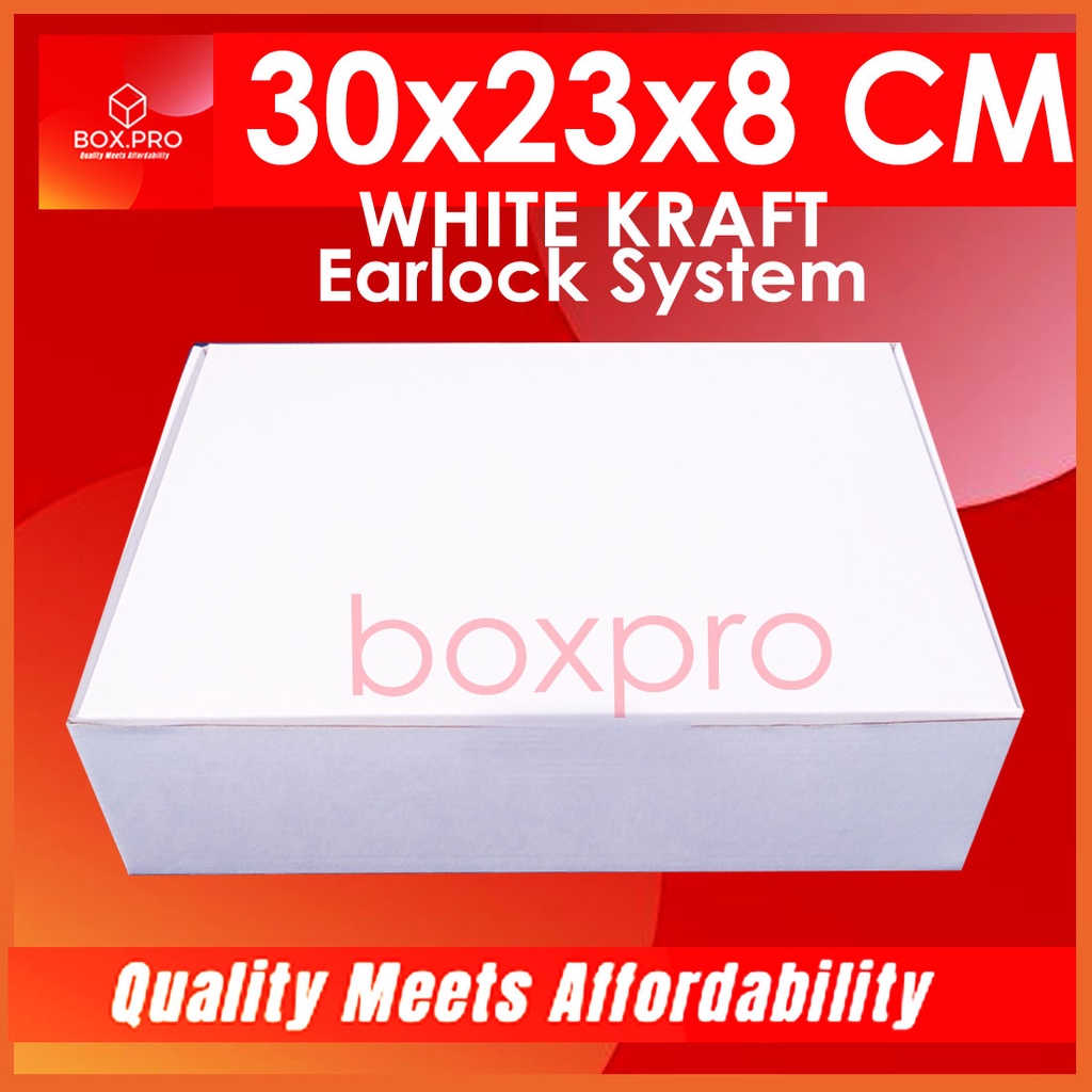 

Kardus PUTIH uk 30x23x8 cm (ECER) Die Cut Box Kotak Packing Aksesoris Baju Kue Hijab EARLOCK FULL