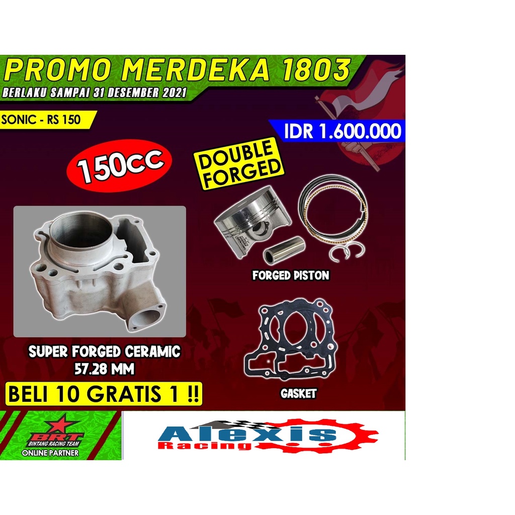 Paket Bore Up BRT Ceramic Sonic FI CBR 150 R LED CB 150 R Blok Piston 57,28 dan 63mm