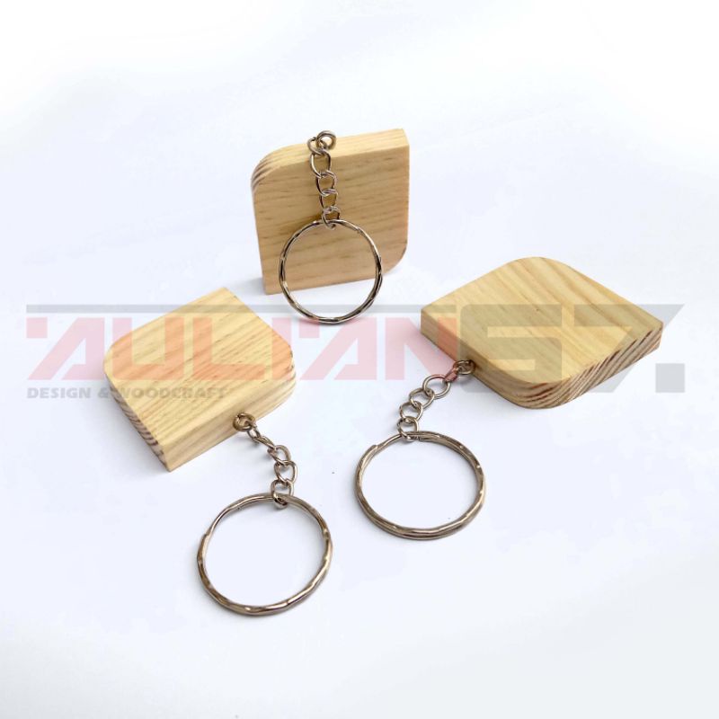 Gantungan Kunci Kayu Polos | Bahan Gantungan Kunci custom Bentuk parallelogram