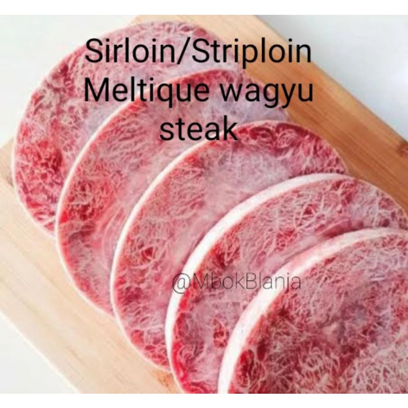 

Termurah! Striploin/sirloin meltique premium wagyu steak FAMILY PACK