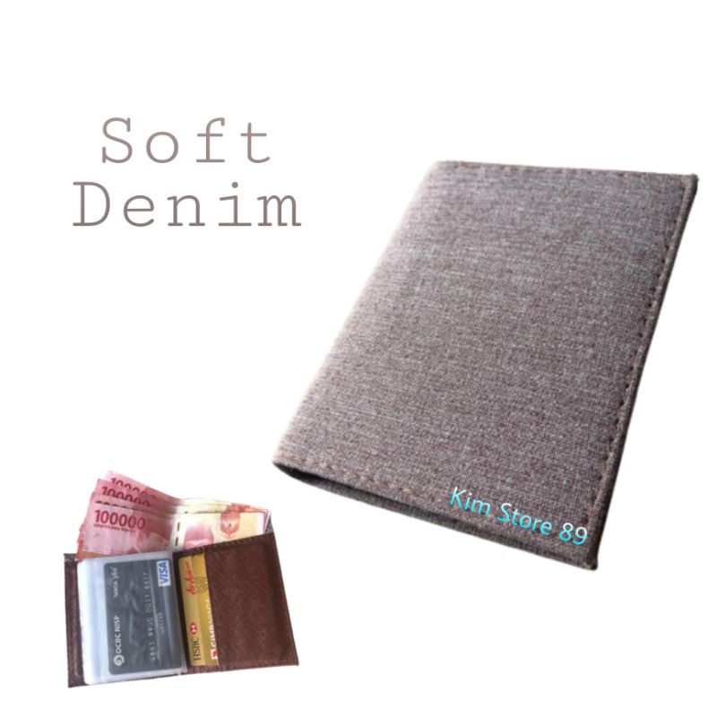 Dompet Kartu Card Holder Pria Wanita - SOFT BROWN DENIM