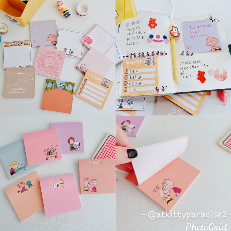 

Kertas Memo Notes Sobek Lucu Karakter Snoopy Charlie Brown Peanuts