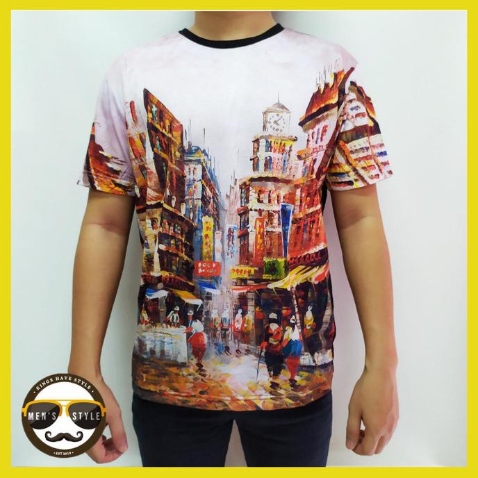BISA BAYAR DITEMPAT Baju Kaos Pria Distro Bangkok Printing Import Thailand China 01 - XL BERKUALITAS